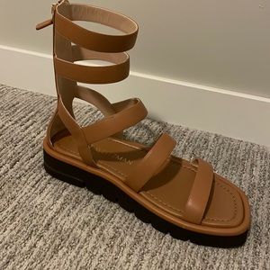 NWT Stuart Weitzman Gala Gladiator Sandal - Tan Leather sz. 10 US // 40.5 euro